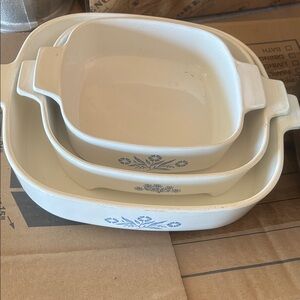 Corningware Blue Floral Bakeware Set